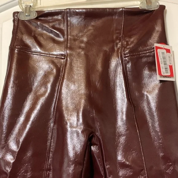 NWT Spanx brown faux leather pants. - Picture 2 of 8